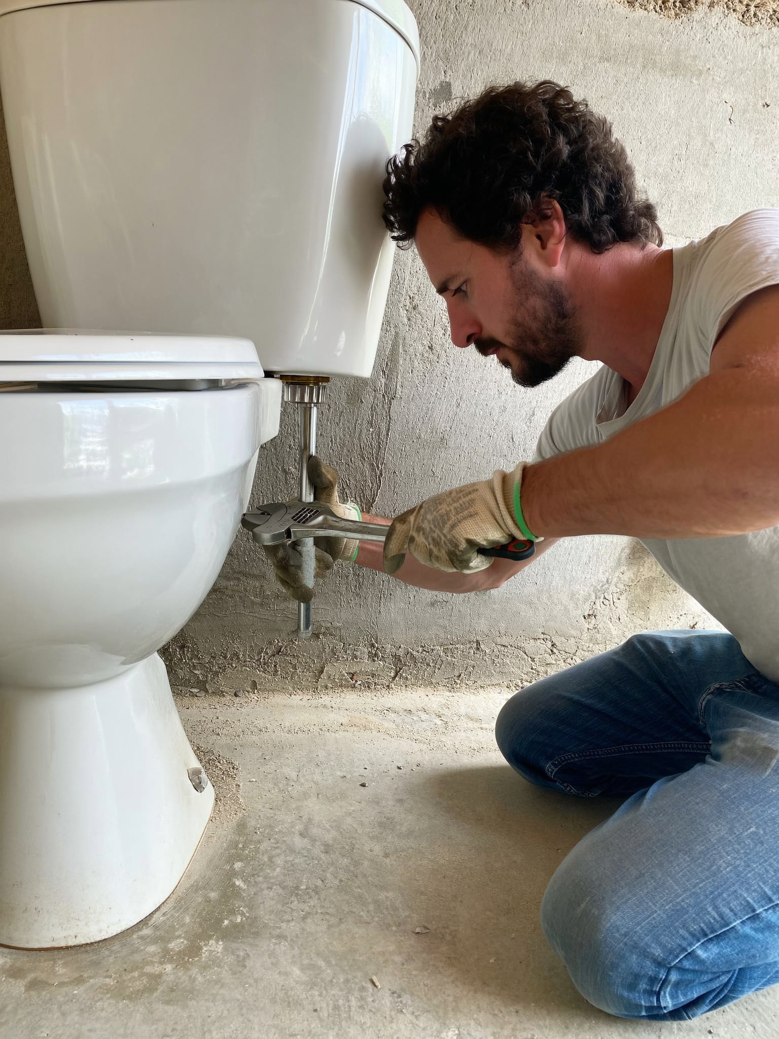 Installing toilet in concrete floor