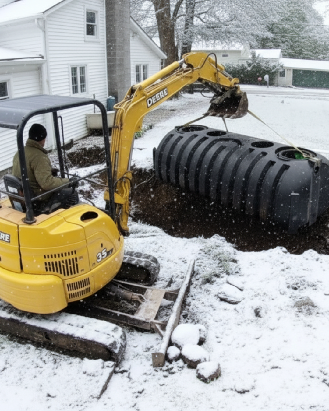Septic Tank Installation In Winter (1)