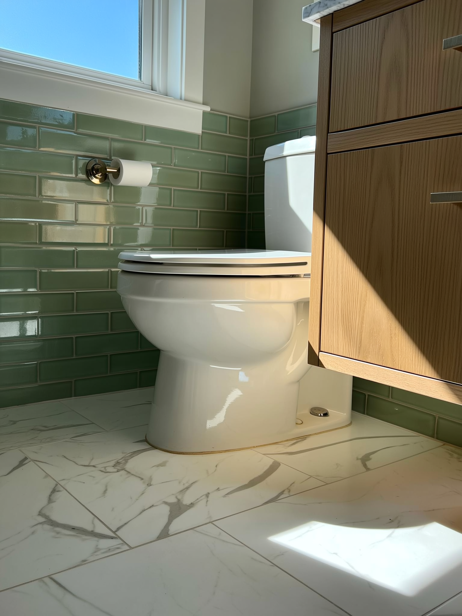 finished toilet installation