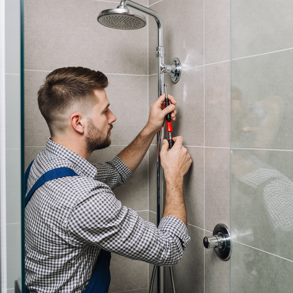 installing a chrome showerhead