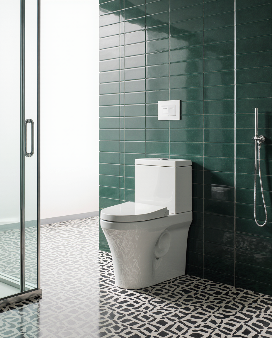 modern toilet installation complete