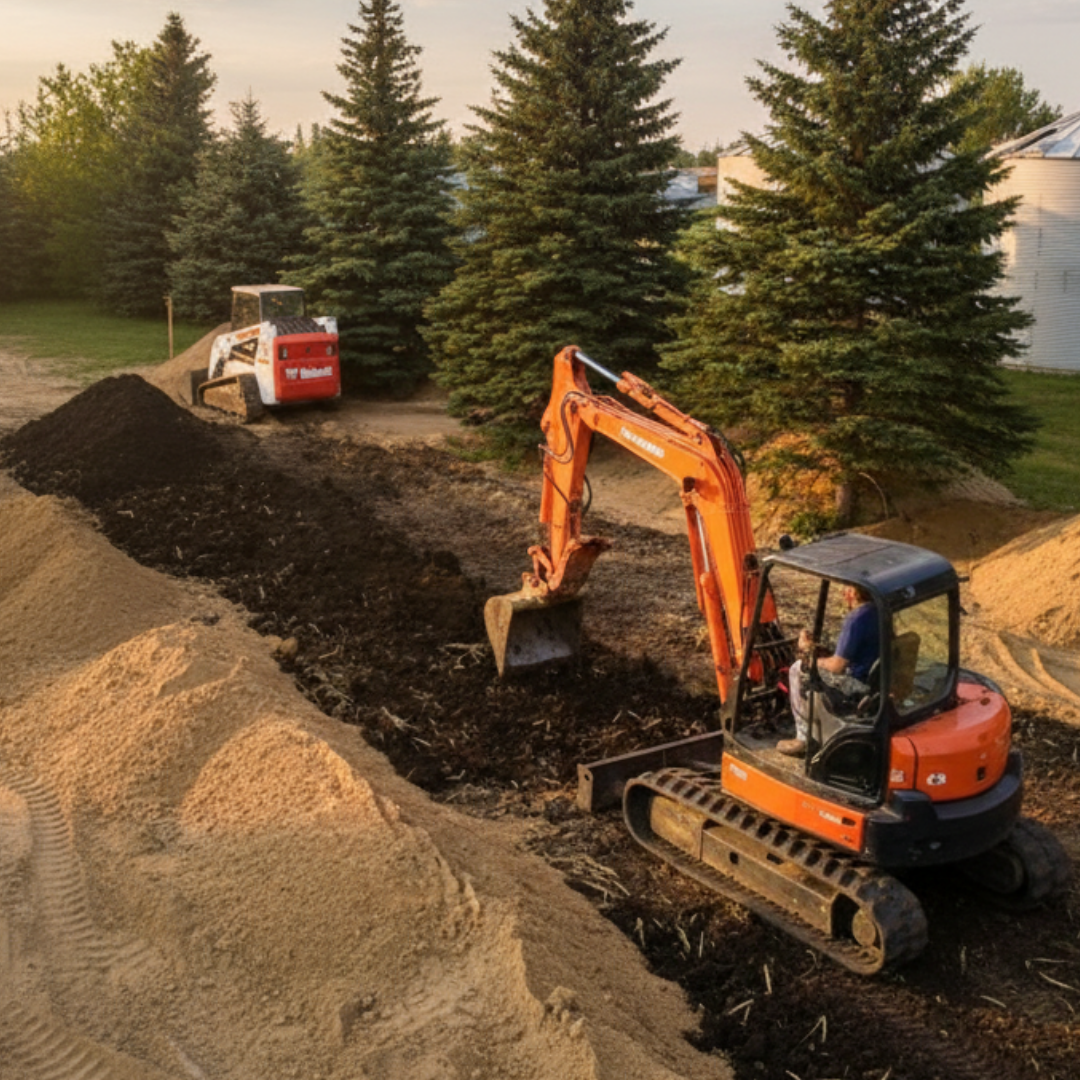 wide shot of excavation in progress